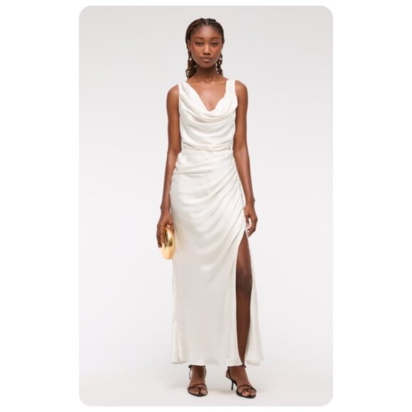 Dresses & Skirts - NWT Abercrombie & Fitch Pearl Cowl Neck Sleeveless Draped Maxi Dress sz Medium P